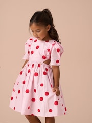 Angel & Rocket Pink Spotty Bubble Hem Dress - Image 1 of 7