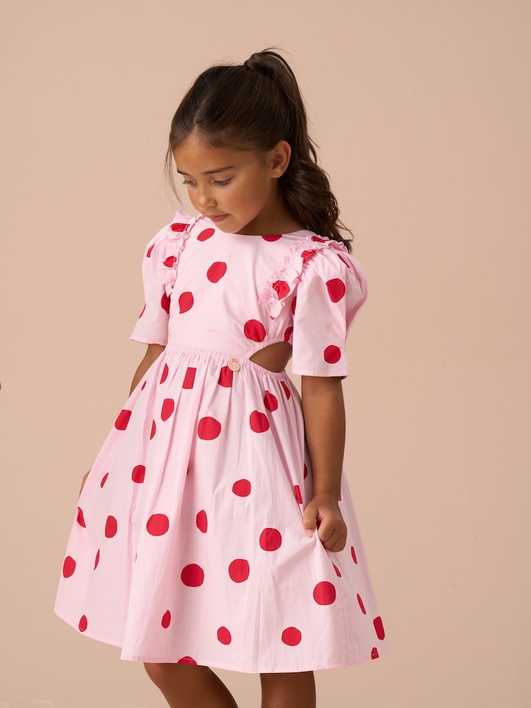 Angel & Rocket Pink Spotty Bubble Hem Dress - Image 1 of 7