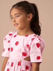 Angel & Rocket Pink Spotty Bubble Hem Dress - Image 4 of 7