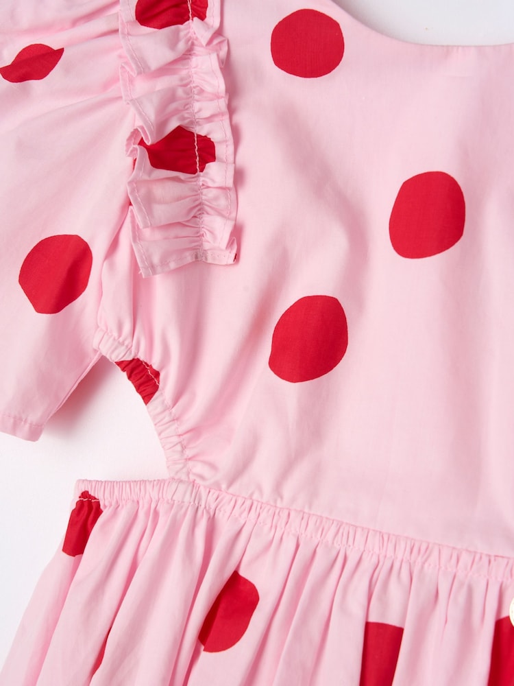 Angel & Rocket Pink Spotty Bubble Hem Dress - Image 7 of 7