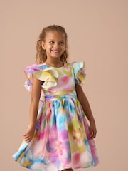 Angel & Rocket Pink Anna Multi Ruffle Sleeve Print Dress - Image 2 of 7
