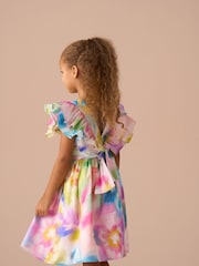 Angel & Rocket Pink Anna Multi Ruffle Sleeve Print Dress - Image 3 of 7