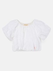 Angel & Rocket Michela White Bubble Hem Top - Image 5 of 7