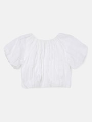 Angel & Rocket Michela White Bubble Hem Top - Image 6 of 7