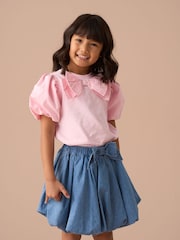 Angel & Rocket Annie Blue Bubble Hem Denim Skirt - Image 3 of 7