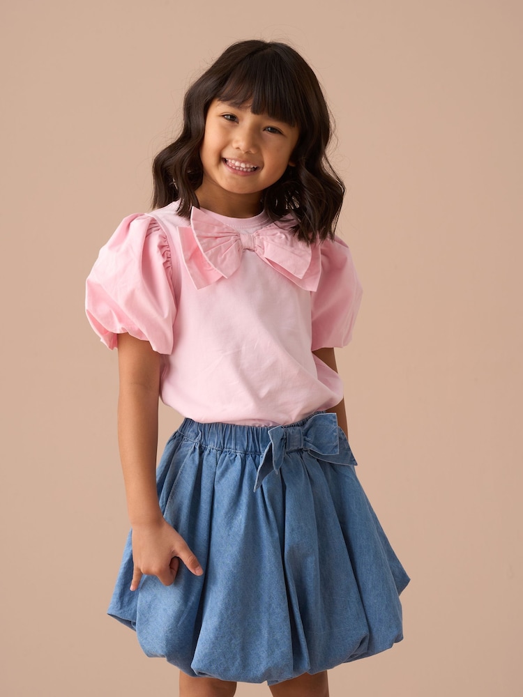 Angel & Rocket Annie Blue Bubble Hem Denim Skirt - Image 3 of 7