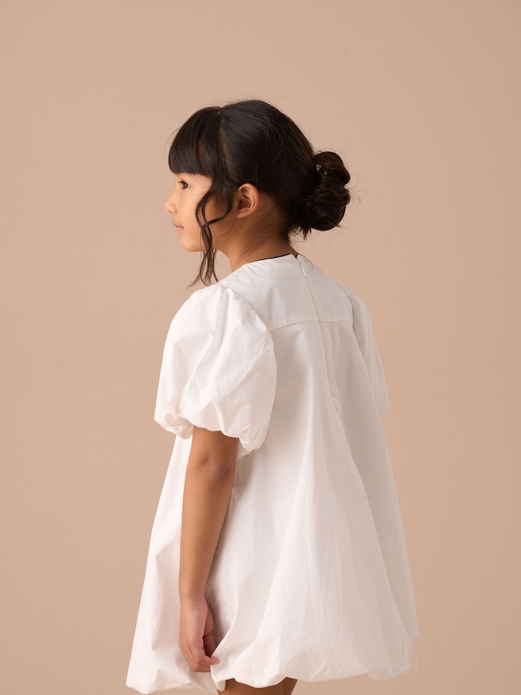 Angel & Rocket Nadia White Bubble Hem Bow Dress - Image 2 of 7