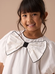Angel & Rocket Nadia White Bubble Hem Bow Dress - Image 3 of 7