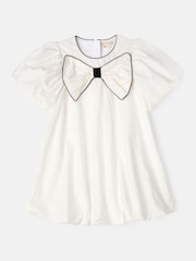 Angel & Rocket Nadia White Bubble Hem Bow Dress - Image 5 of 7