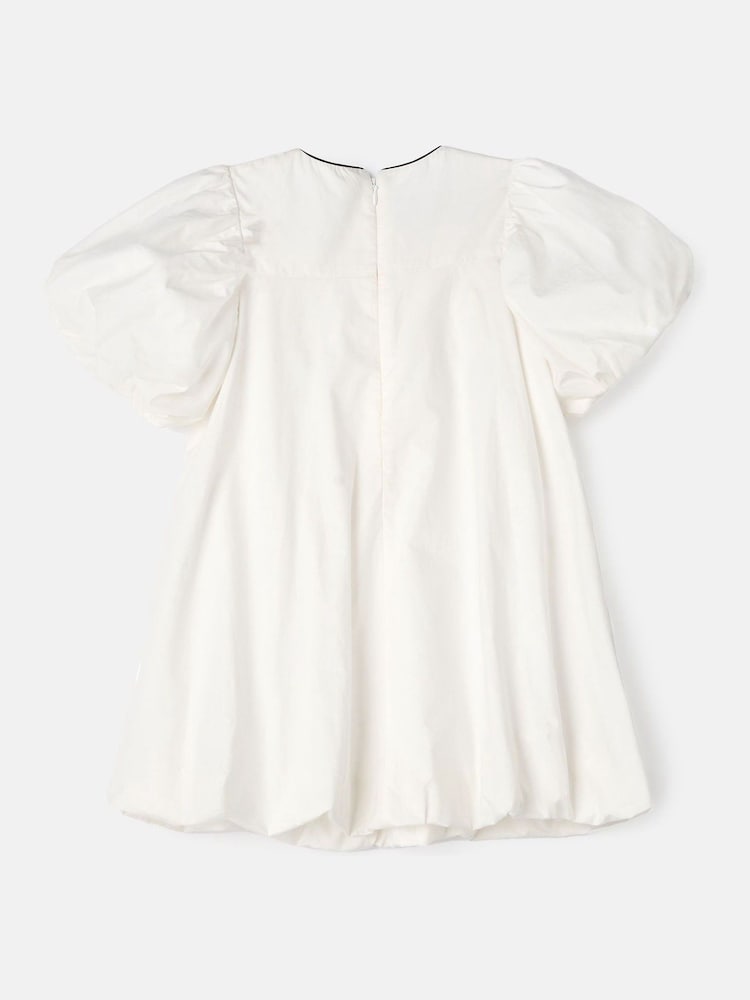 Angel & Rocket Nadia White Bubble Hem Bow Dress - Image 6 of 7