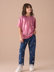 Angel & Rocket Blue Mollie Blue Star Applique Barrel Fit 100% Cotton Jeans - Image 5 of 8