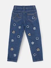 Angel & Rocket Blue Mollie Blue Star Applique Barrel Fit 100% Cotton Jeans - Image 7 of 8