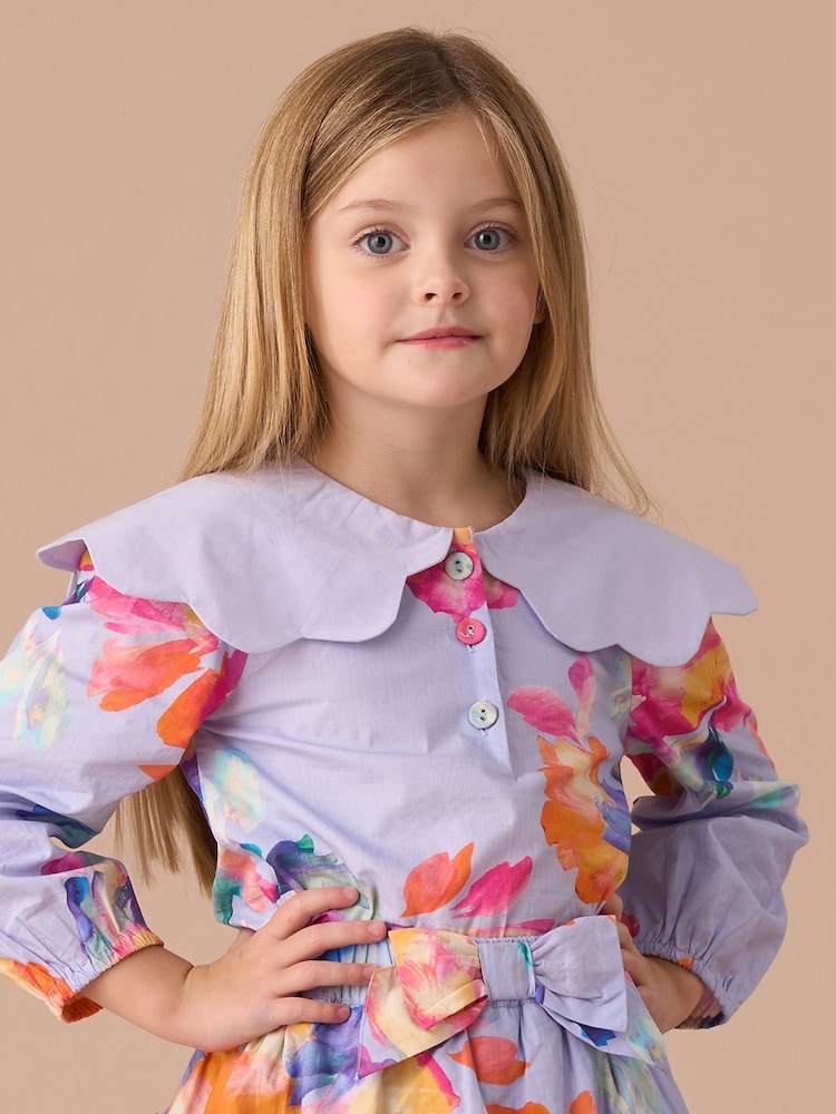 Blauw - Angel & Rocket Emma Cape Collar Embroidered Top - Image 1 of 6
