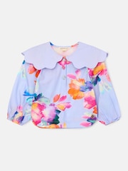 Blauw - Angel & Rocket Emma Cape Collar Embroidered Top - Image 4 of 6