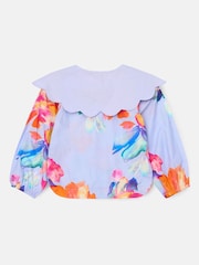 Blauw - Angel & Rocket Emma Cape Collar Embroidered Top - Image 5 of 6