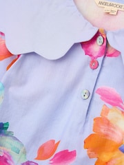 Blauw - Angel & Rocket Emma Cape Collar Embroidered Top - Image 6 of 6