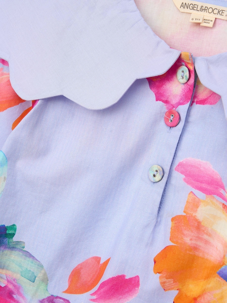 Blauw - Angel & Rocket Emma Cape Collar Embroidered Top - Image 6 of 6