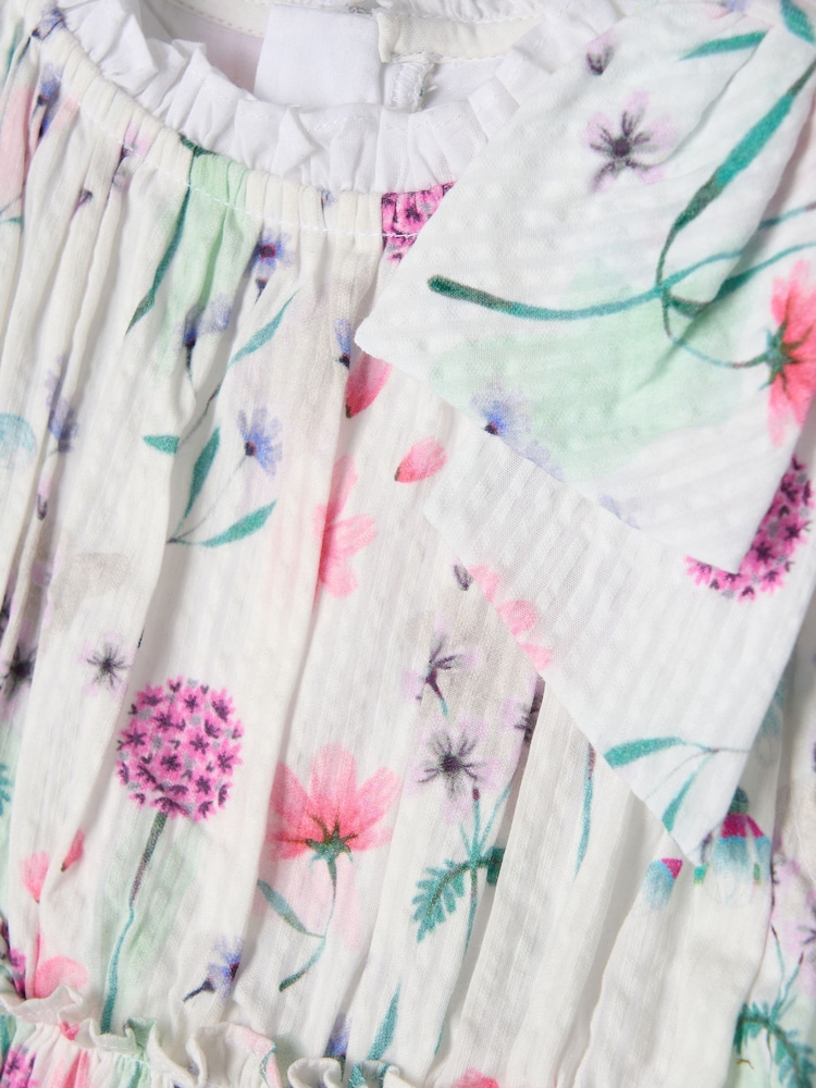 Angel & Rocket White Giana Bow Shoulder Print Dress - Image 7 of 7