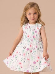 Angel & Rocket White Giana Multi Watercolour Floral Print Dress And Bloomer Set - Image 1 of 5