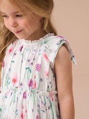 Angel & Rocket White Giana Multi Watercolour Floral Print Dress And Bloomer Set - Image 4 of 5