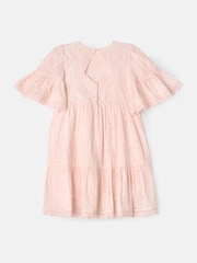 Angel & Rocket Pink 100% Cotton Natalia 3D Flower Dress - Image 6 of 8