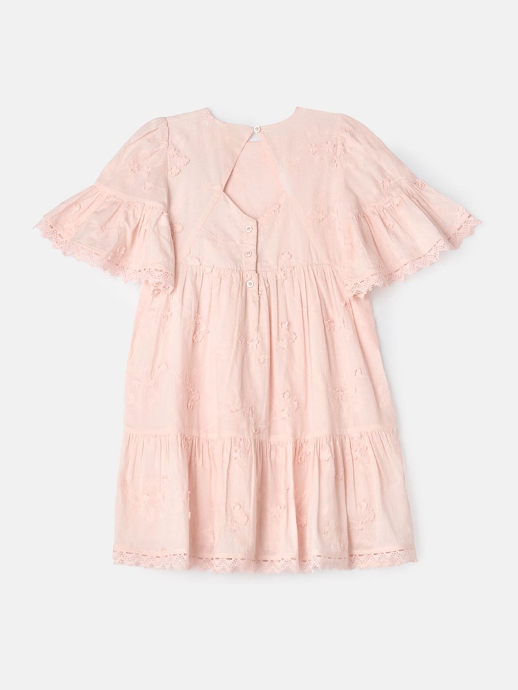 Angel & Rocket Pink 100% Cotton Natalia 3D Flower Dress - Image 6 of 8