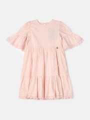 Angel & Rocket Pink 100% Cotton Natalia 3D Flower Dress - Image 7 of 8