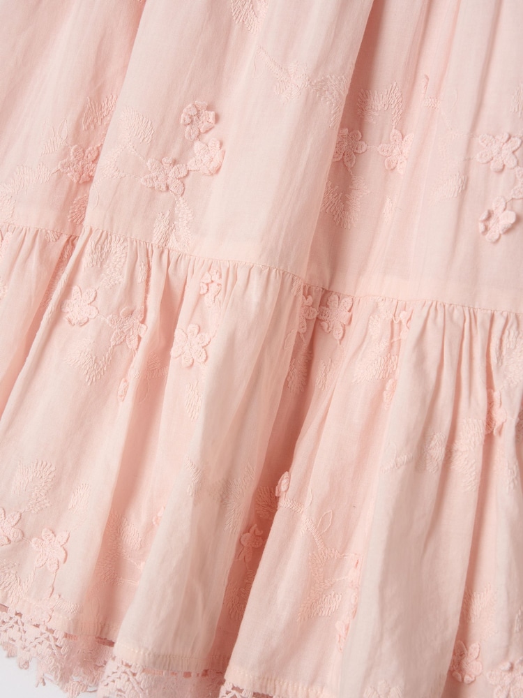 Angel & Rocket Pink 100% Cotton Natalia 3D Flower Dress - Image 8 of 8