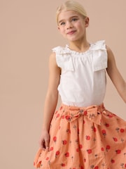 Angel & Rocket Orange Bubble Hem Denim Skirt - Image 2 of 5