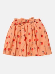 Angel & Rocket Orange Bubble Hem Denim Skirt - Image 3 of 5