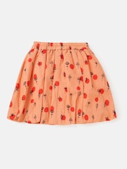 Angel & Rocket Orange Bubble Hem Denim Skirt - Image 4 of 5
