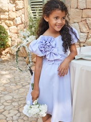 Angel & Rocket Purple Lourdes Corsage Waist Dress - Image 5 of 14