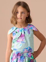 Angel & Rocket Green Margaux Ivory Petal Collar 100% Cotton Top - Image 9 of 12