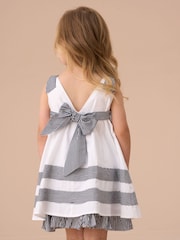 Angel & Rocket White Avery Stripe Panel Dress With Bloomer Set - Image 2 of 7