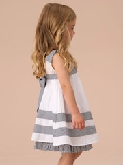 Angel & Rocket White Avery Stripe Panel Dress With Bloomer Set - Image 3 of 7