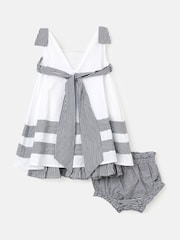 Angel & Rocket White Avery Stripe Panel Dress With Bloomer Set - Image 6 of 7