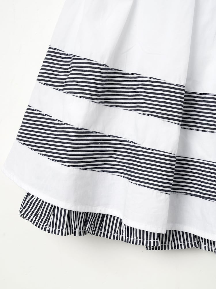 Angel & Rocket White Avery Stripe Panel Dress With Bloomer Set - Image 7 of 7