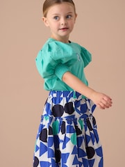 أخضر - Angel & Rocket Agatha Heart Print Rib T-Shirt - صورة 3 من 7