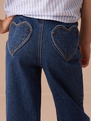 Angel & Rocket Blue Paloma Blue Heart Pocket Cropped Jeans - Image 3 of 7