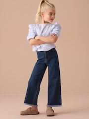 Angel & Rocket Blue Paloma Blue Heart Pocket Cropped Jeans - Image 4 of 7