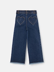 Angel & Rocket Blue Paloma Blue Heart Pocket Cropped Jeans - Image 6 of 7
