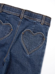 Angel & Rocket Blue Paloma Blue Heart Pocket Cropped Jeans - Image 7 of 7