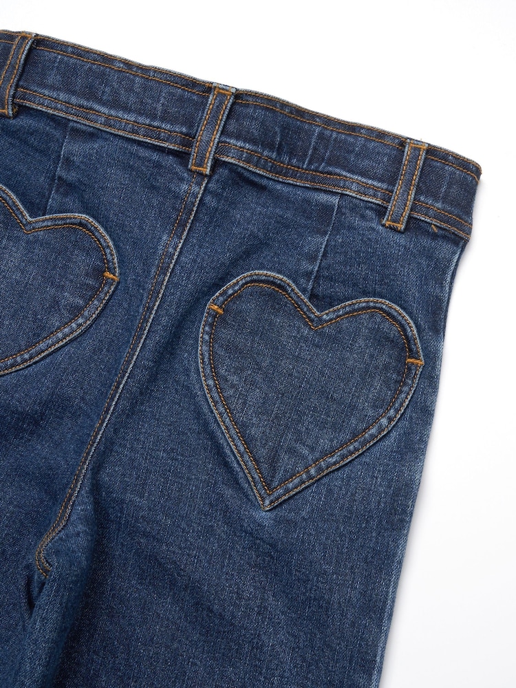 Angel & Rocket Blue Paloma Blue Heart Pocket Cropped Jeans - Image 7 of 7