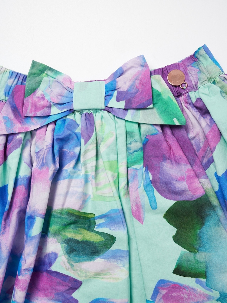 Angel & Rocket Green Darcy Mint Petal Print 100% Cotton Skirt - Image 11 of 11