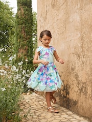 Angel & Rocket Green Darcy Mint Petal Print 100% Cotton Skirt - Image 4 of 11