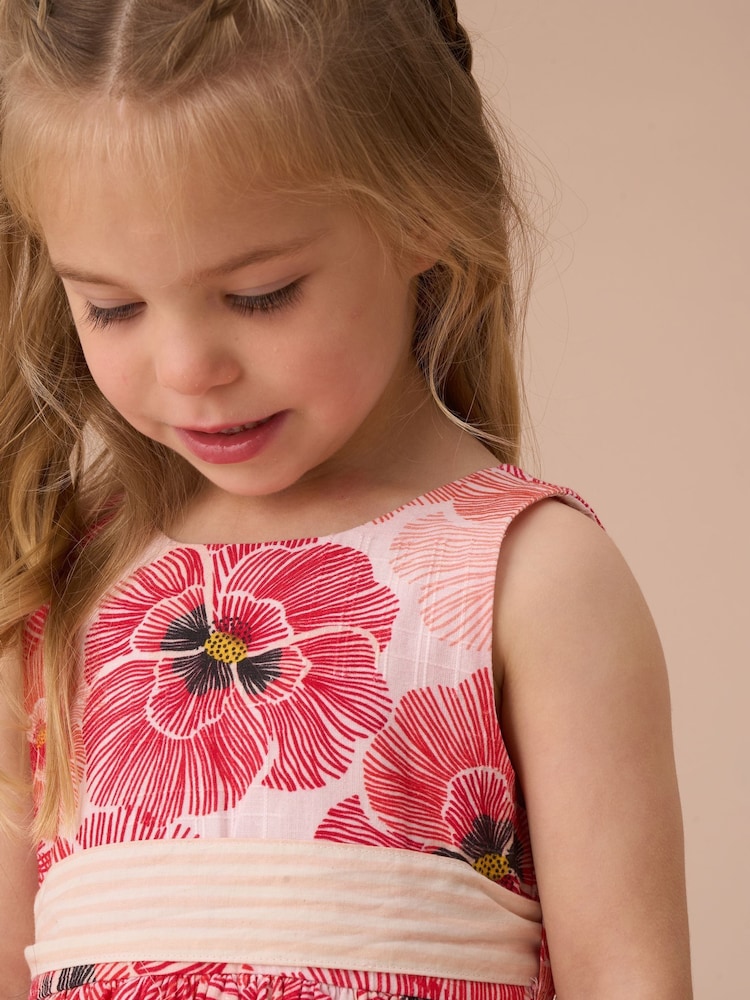 Angel & Rocket Bella koraalrode Jurk met strikceintuur en bloomer set - Image 4 of 4