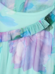 Angel & Rocket Blue Beatrice Mesh Asymmetric Frill Dress - Image 14 of 14