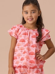 Angel & Rocket Pink Carman Fan Floral Print Blouse - Image 1 of 4
