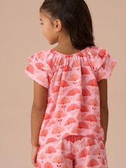 Angel & Rocket Pink Carman Fan Floral Print Blouse - Image 2 of 4