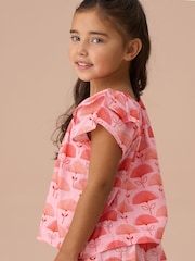 Angel & Rocket Pink Carman Fan Floral Print Blouse - Image 3 of 4
